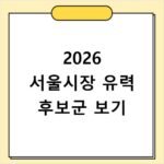 2026 지방선거 서울시장 유력 후보 지지율 분석