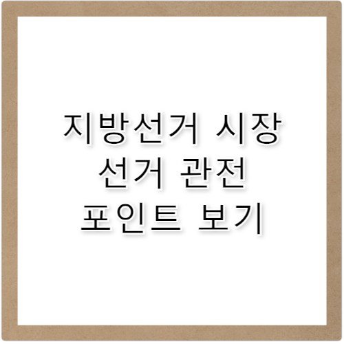 지방선거 시장 선거 관전 포인트 및 판세 분석