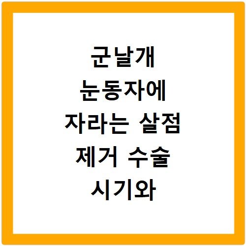 군날개 눈동자에 자라는 살점 제거 수술 시기와 통증 정도