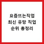 요즘뜨는직업 최신 유망 직업 순위 총정리