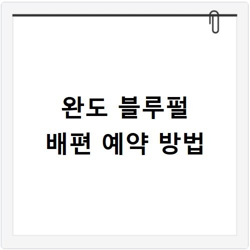 완도 블루펄 배편 예약 방법