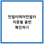 만필터에어컨필터 차종별 품번 확인하기