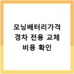 모닝배터리가격 경차 전용 교체 비용 확인