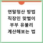 연말정산 방법 직장인 맞벌이 부부 유불리 계산해보는 법