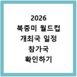 2026 북중미 월드컵 개최국 일정 참가국 확인하기