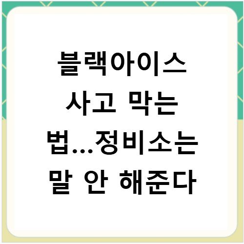 블랙아이스 사고 막는 법…정비소는 말 안 해준다