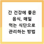 간 건강에 좋은 음식, 매일 먹는 식단으로 관리하는 방법